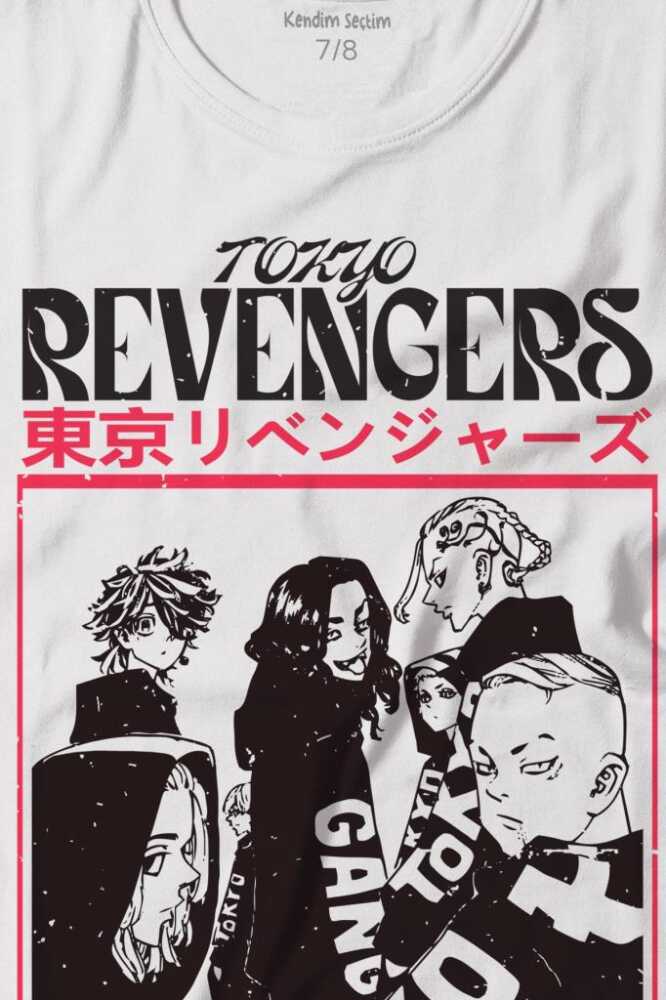 Tokyo Revengers Japan Anime Dizi Japonca Baskılı Tişört Çocuk T-shirt (1)