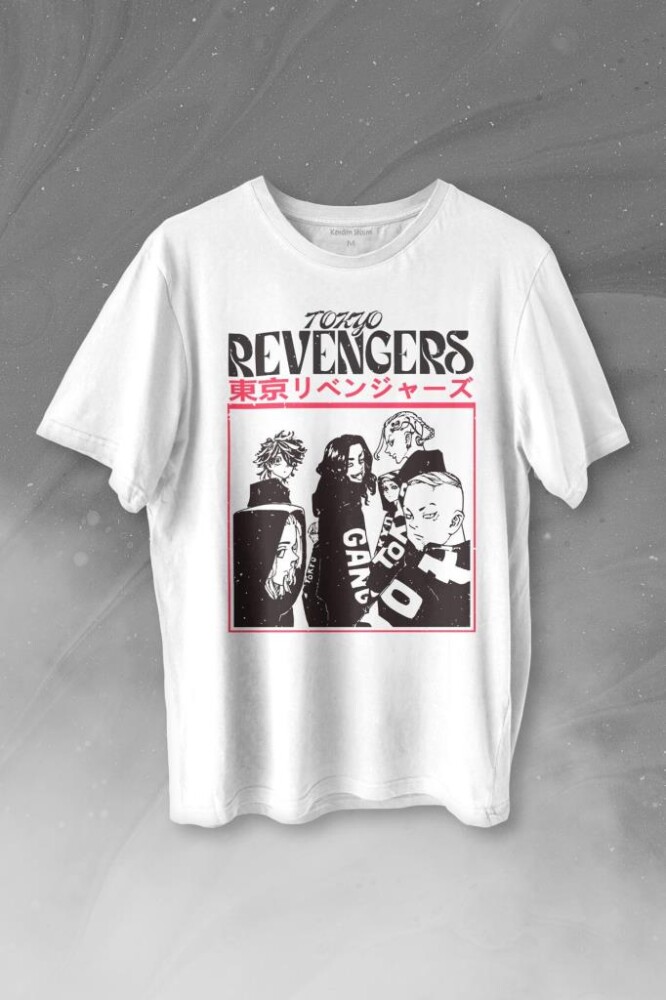 Tokyo Revengers Japan Anime Dizi Japonca Baskılı Tişört Unisex T-shirt - 1