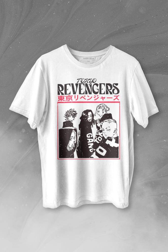 Tokyo Revengers Japan Anime Dizi Japonca Baskılı Tişört Unisex T-shirt - 1