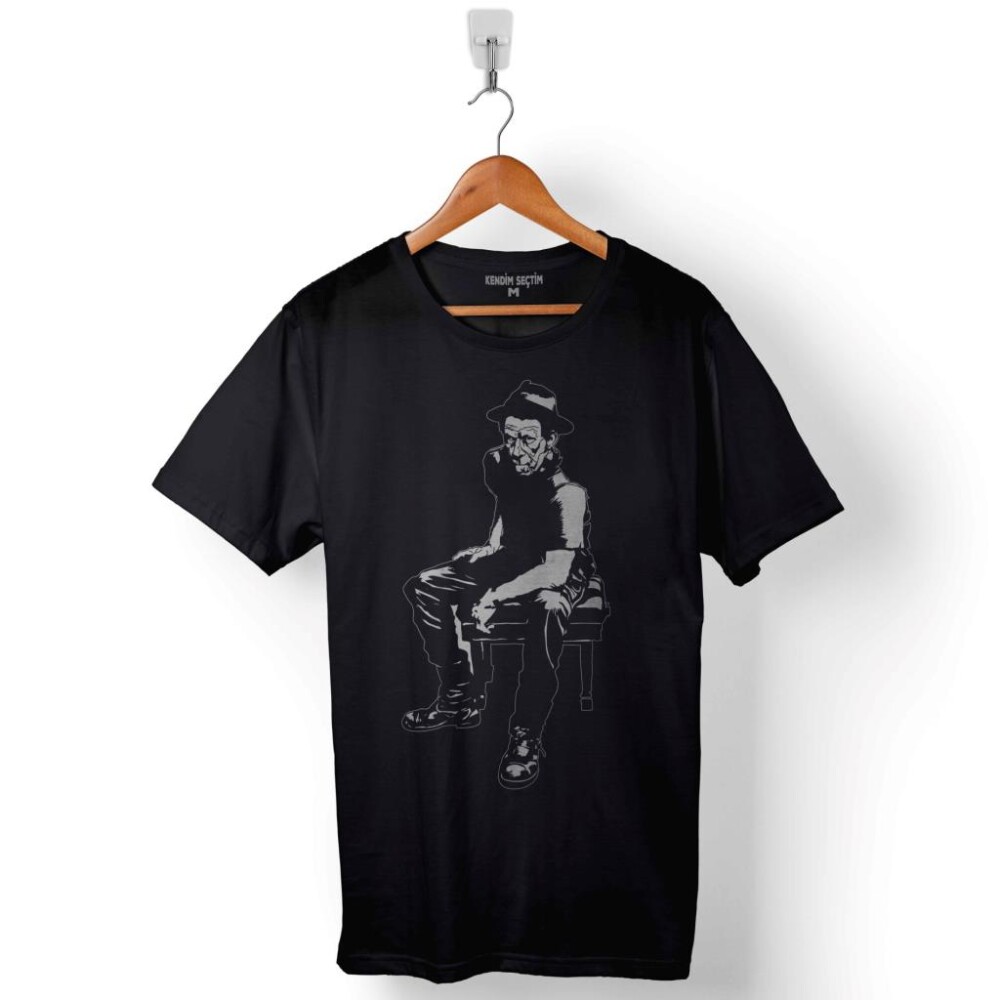Tom Waits For No One Silüet Baskılı Tişört Unisex T-Shirt - KENDİM SEÇTİM