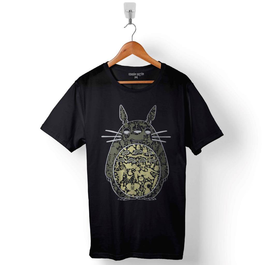 Totoro My Neighbor Owl Baykuş Fıshing Baskılı Tişört Unisex T-Shirt - 1