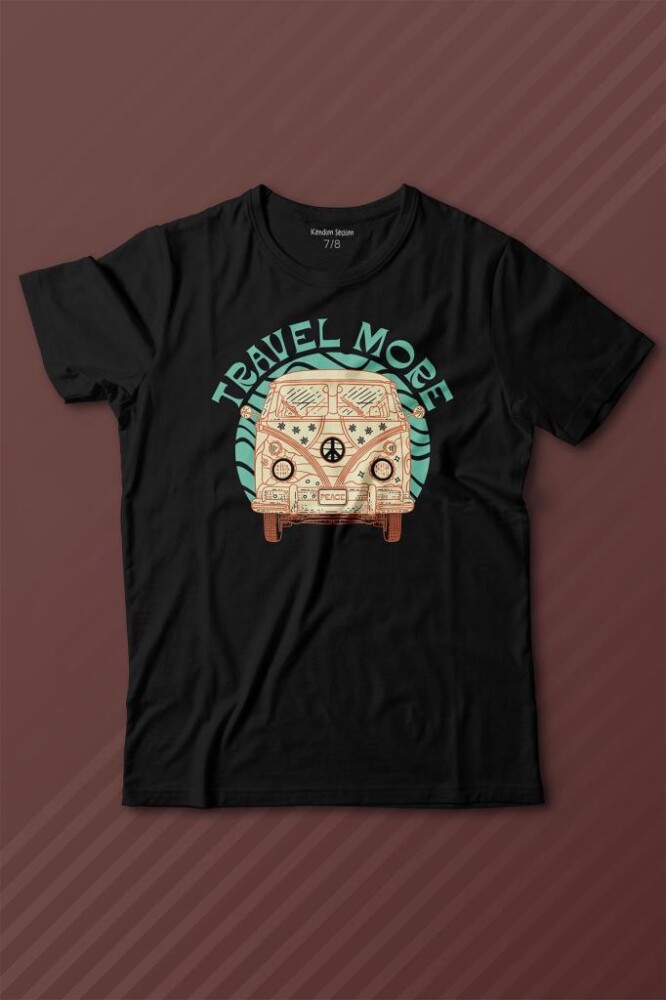 Travel More Woswos Retro Hippi 60S 70S Baskılı Tişört Çocuk T-shirt - KENDİM SEÇTİM