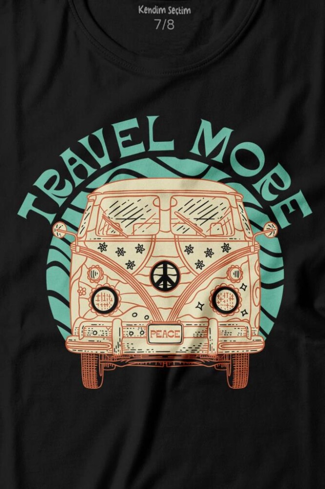 Travel More Woswos Retro Hippi 60S 70S Baskılı Tişört Çocuk T-shirt - 2