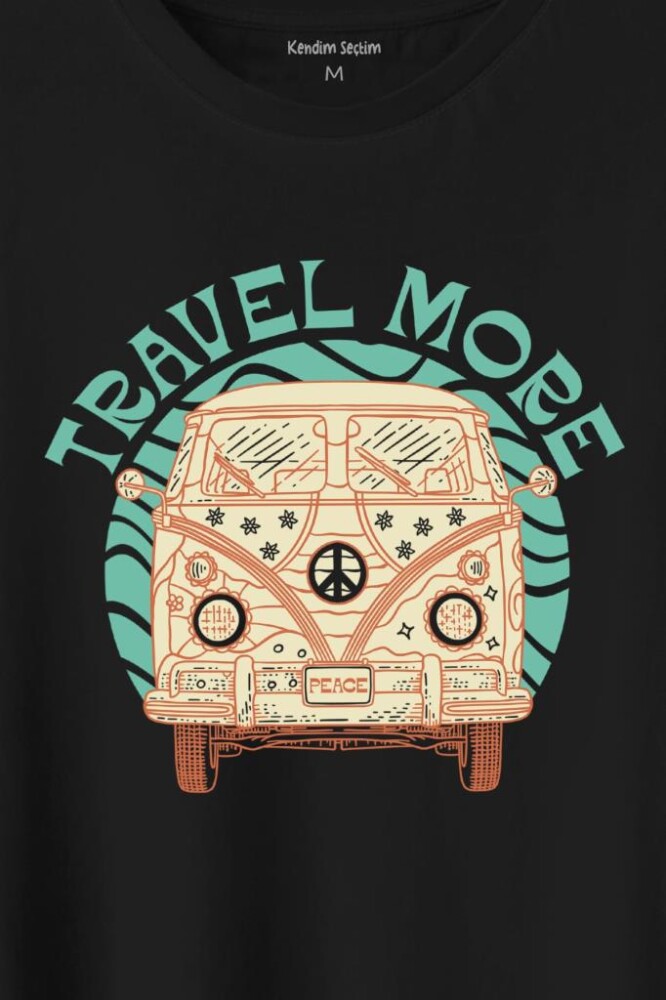 Travel More Woswos Retro Hippi 60S 70S Baskılı Tişört Unisex T-Shirt (1)