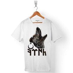TSK GÖKTÜRKÇE ESKİ TÜRK BOZKURT WOLF KURT HİLAL ERKEK TİŞÖRT - 1