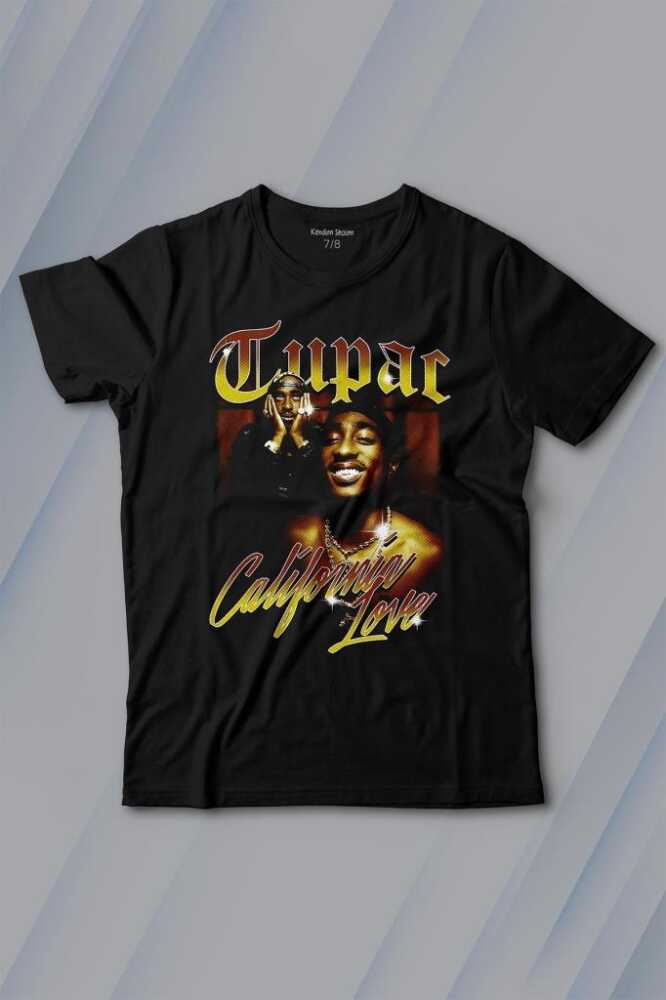 Tupac 2Pac Shakur Rap Music West Coast 90S Rap Baskılı Tişört Çocuk T-shirt - 1