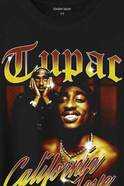 Tupac 2Pac Shakur Rap Music West Coast 90S Rap Baskılı Tişört Unisex T-Shirt (1)