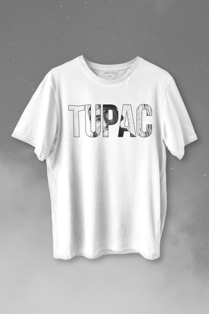 Tupac Amaru Shakur Awesome 2Pac Rap Music Baskılı Tişört Unisex T-shirt - 1
