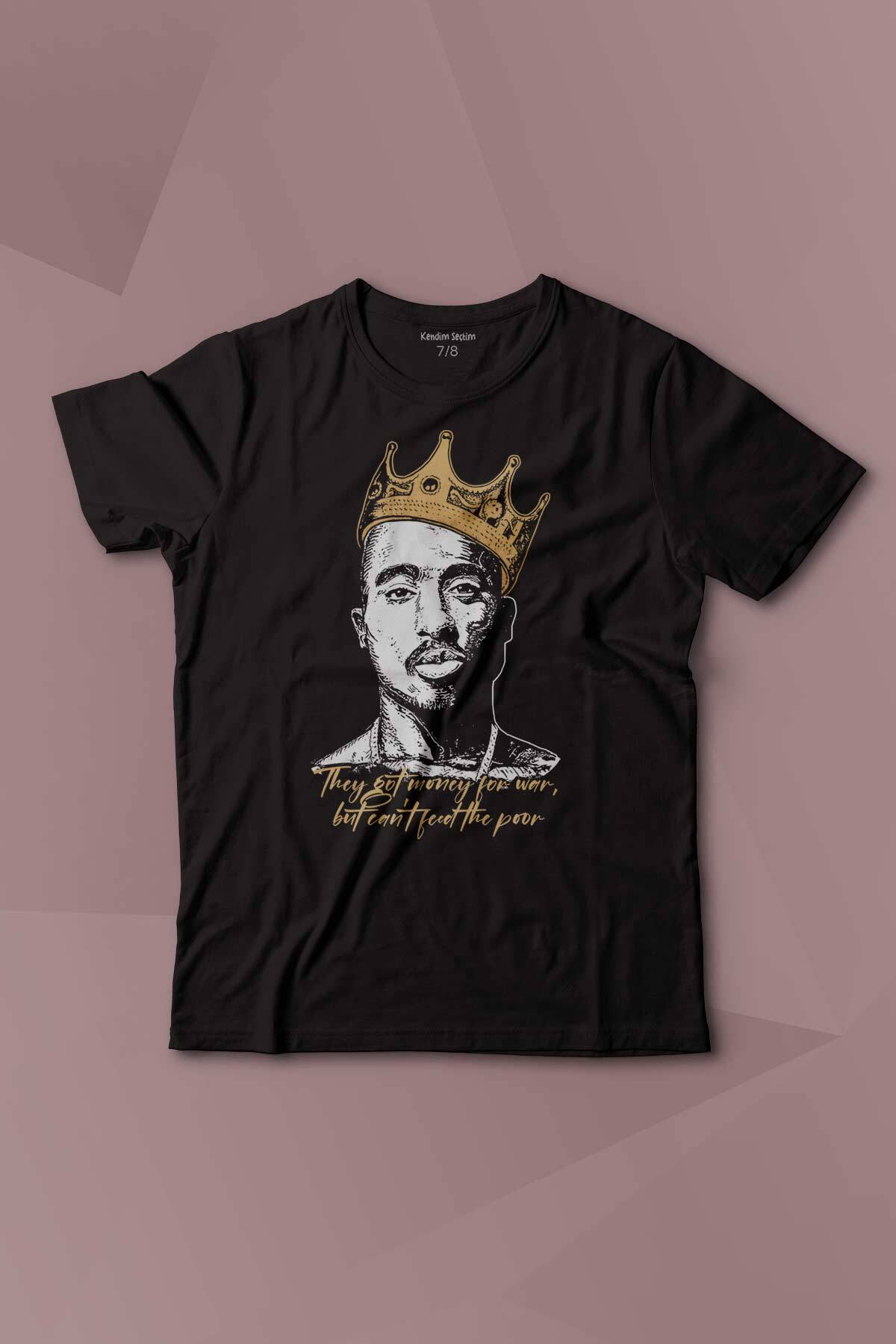 Tupac Hip Hop Rap Music 2Pac Baskılı Çocuk Tişört Kısa Kollu