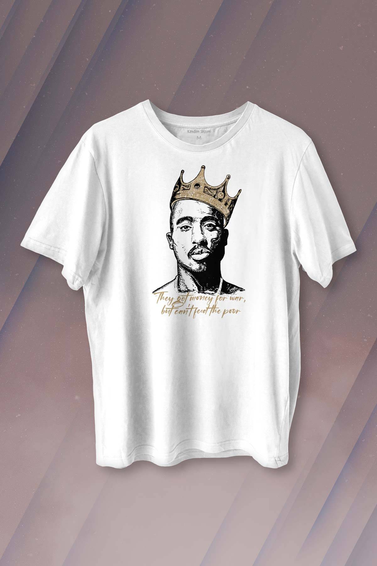 Tupac Hip Hop Rap Music 2Pac Baskılı Tişört Unisex T-shirt - 1
