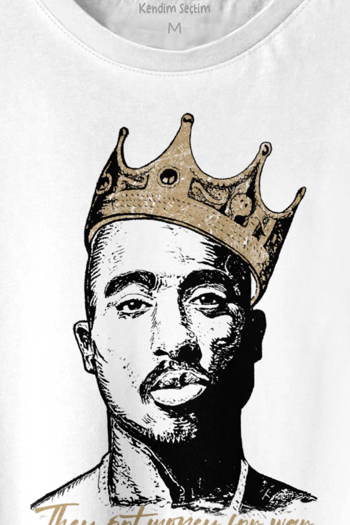 Tupac Hip Hop Rap Music 2Pac Baskılı Tişört Unisex T-shirt (1)