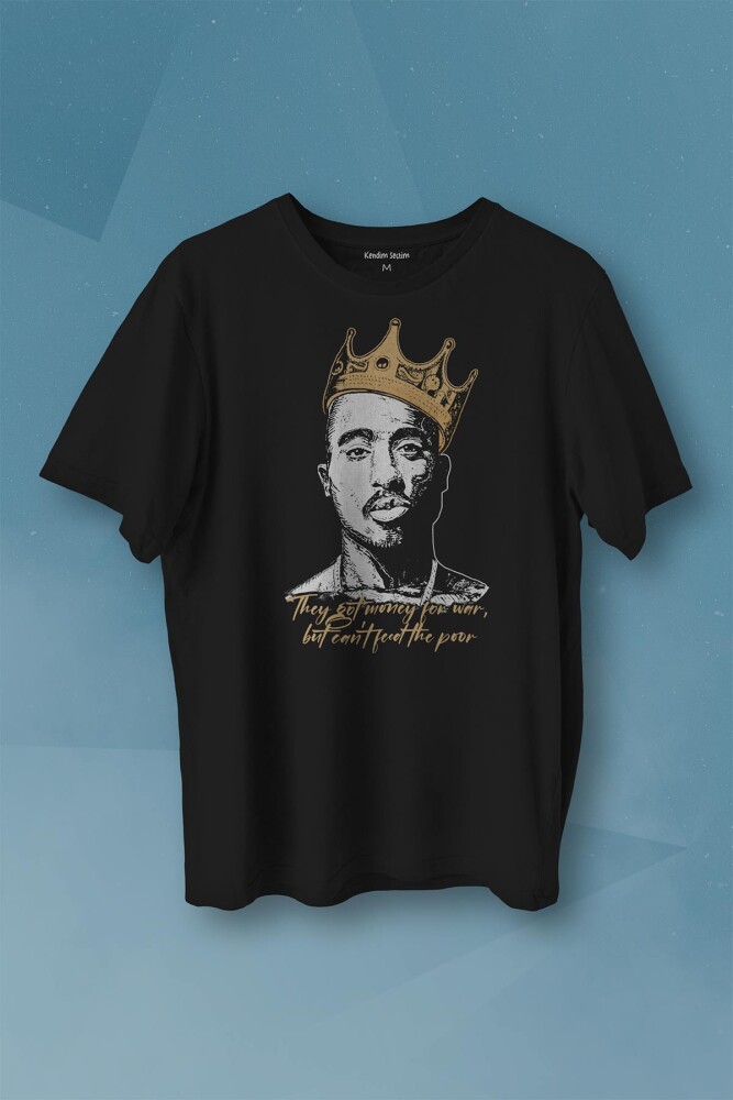 Tupac Hip Hop Rap Music 2Pac Baskılı Tişört Unisex T-shirt - 1