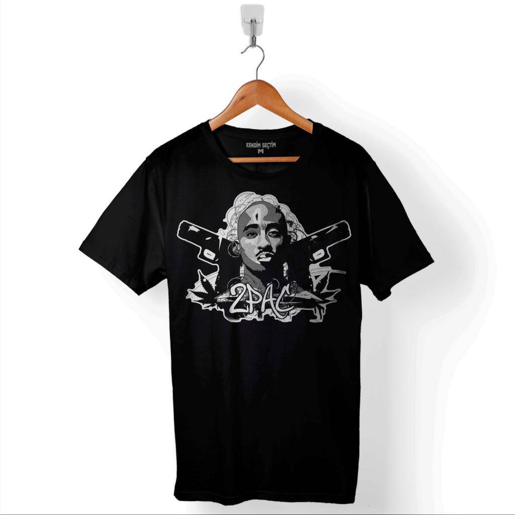 Tupac Shakur Rap 2Pac Rep Music Hip Hop Team Baskılı Tişört Unisex T-Shirt - 1
