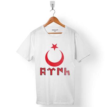 TÜRK BAYRAĞI GÖKTÜRKÇE AY YILDIZ HİLAL ERKEK TİŞÖRT - 1