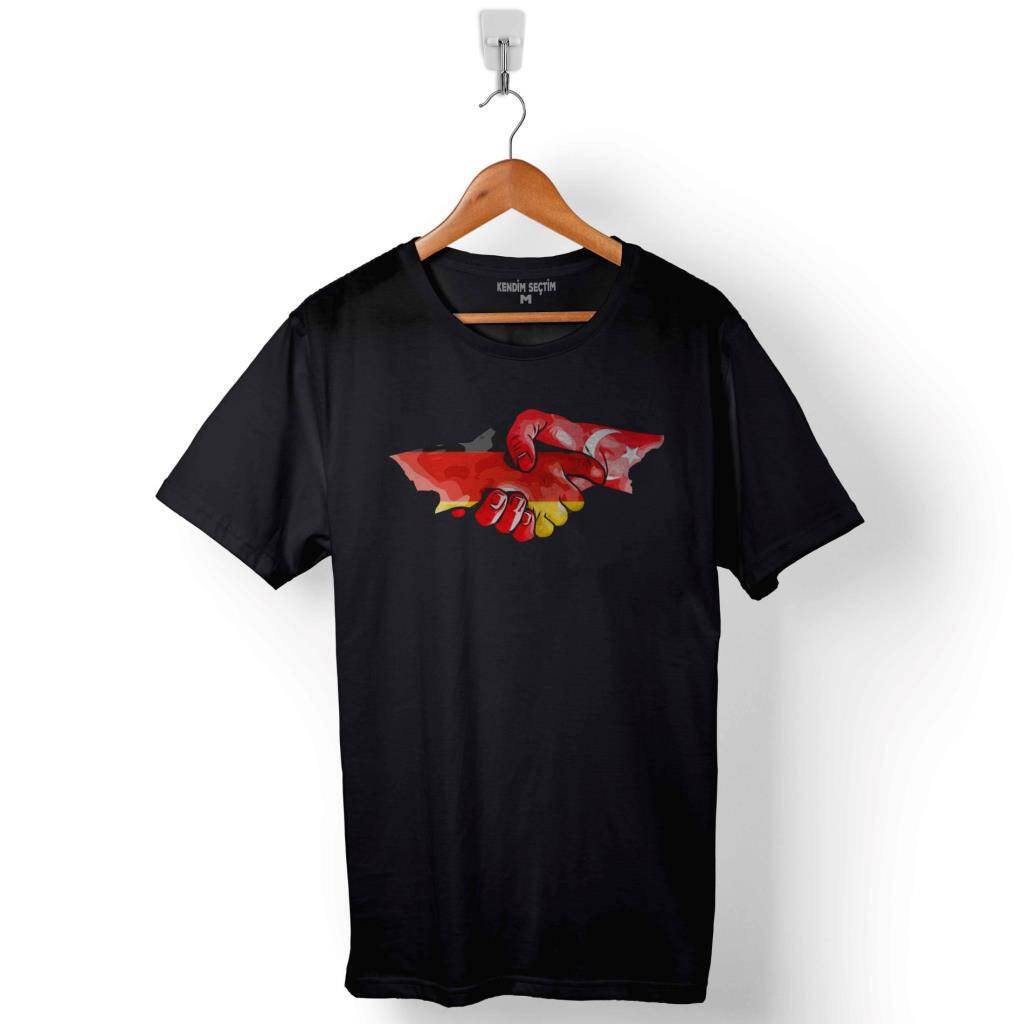 Turkey Germany Türkiye Ve Vs Almanya Dosluk Baskılı Tişört Unisex T-Shirt - 1