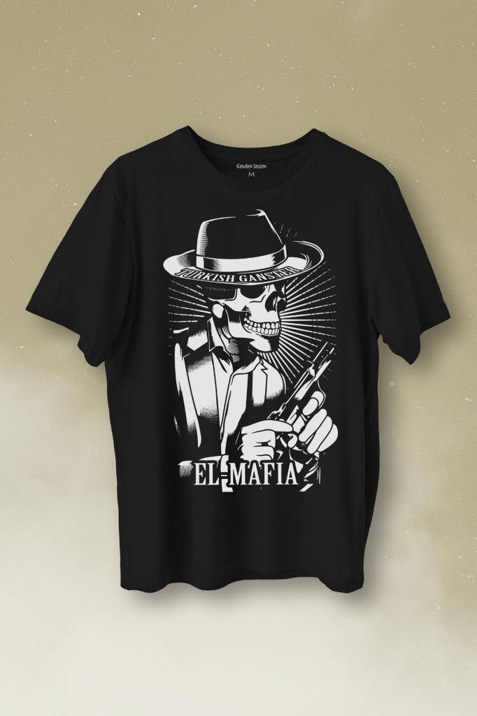 Turkish Ganster El Mafia Mafya Temalı Baskılı Tişört Unisex T-Shirt - 1