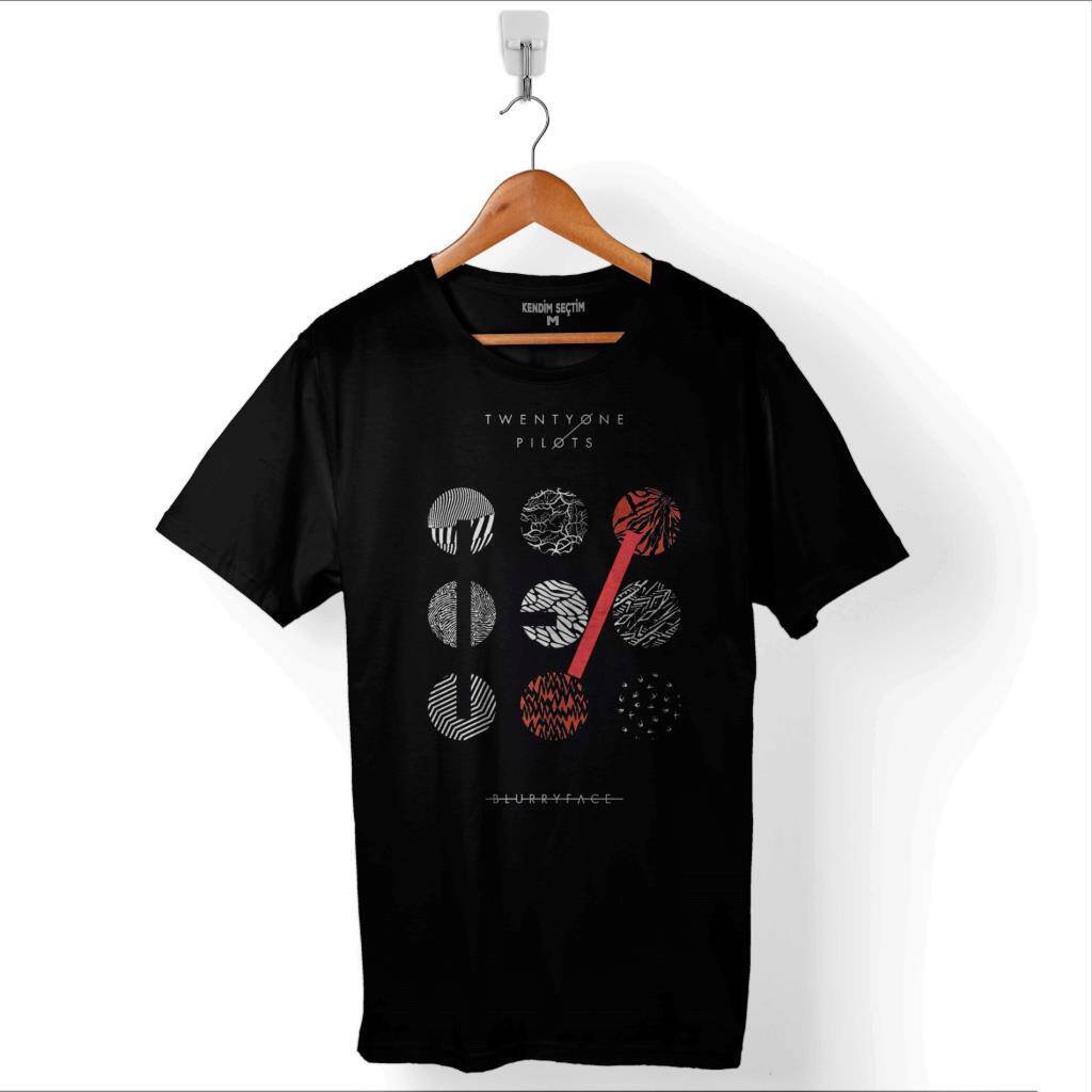 Twenty One Pilots Logo Stressed Baskılı Tişört Unisex T-Shirt - 1