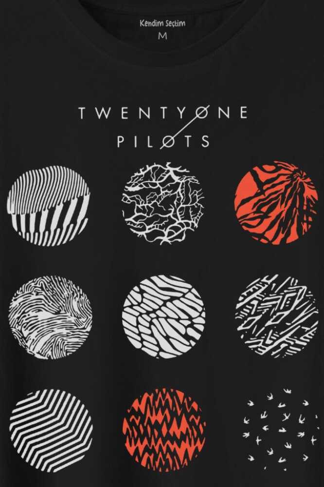 Twenty One Pilots Logo Stressed Baskılı Tişört Unisex T-Shirt - 2