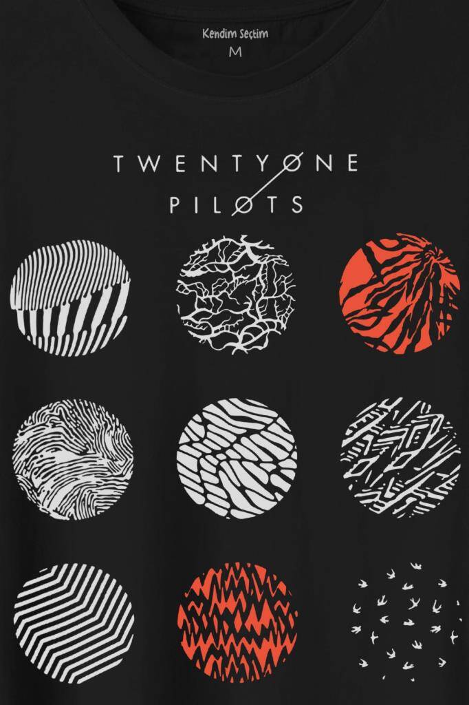 Twenty One Pilots Logo Stressed Baskılı Tişört Unisex T-Shirt (1)