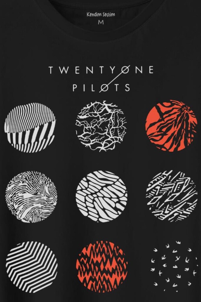 Twenty One Pilots Logo Stressed Baskılı Tişört Unisex T-Shirt - 2