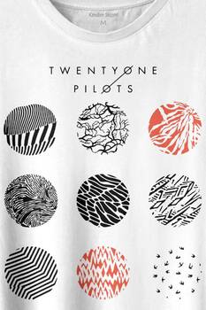 Twenty One Pilots Logo Stressed Baskılı Tişört Unisex T-shirt - 2