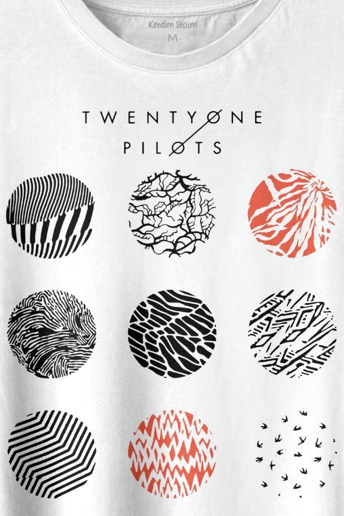 Twenty One Pilots Logo Stressed Baskılı Tişört Unisex T-shirt - 2