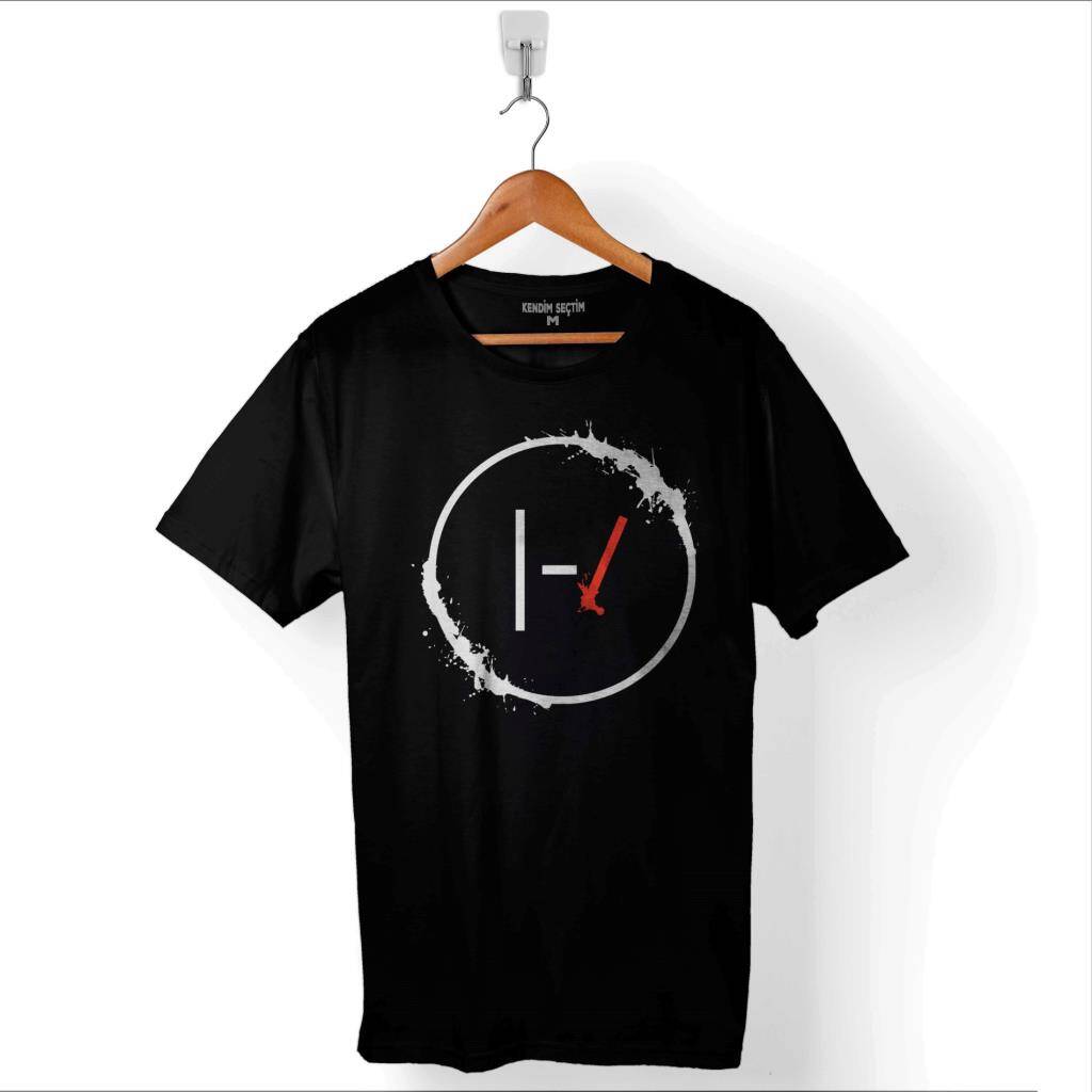 Twenty One Pilots Logo Stressed Out Baskılı Tişört Unisex T-Shirt - 1