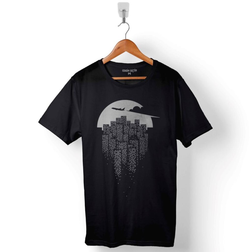 Uçak Yolculuk Seyahat Say Goodbye To The Cıty Baskılı Tişört Unisex T-Shirt - 1
