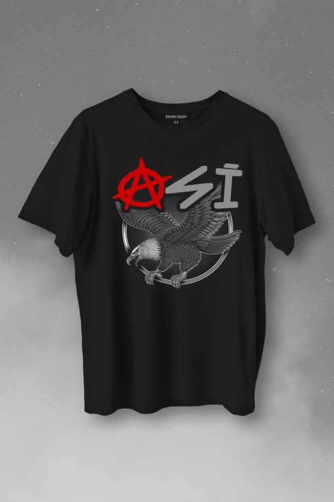 Uçan Kartal Asi Taraftar Baskılı Tişört Unisex T-Shirt - 1