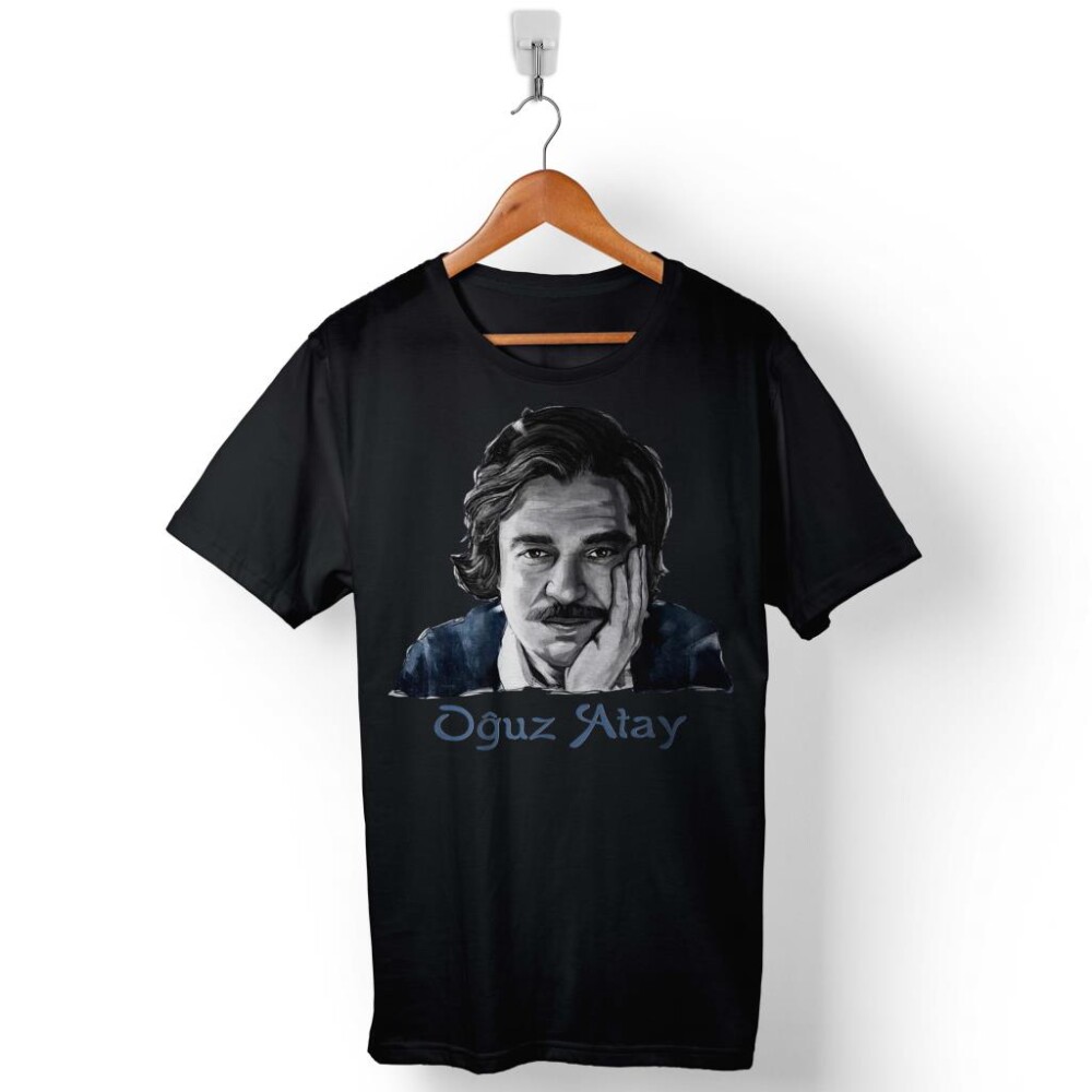 Uğuz Atay Şair Türk Edebiyatı Şiir Baskılı Tişört Unisex T-Shirt - 1