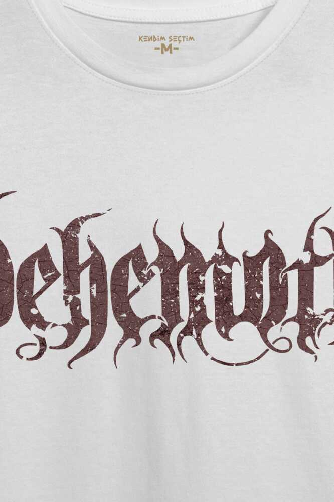 Unisex Beyaz T-shirt Behemoth Metal MusicMüzik Gothic Pamuklu Beyaz Tişört (1)