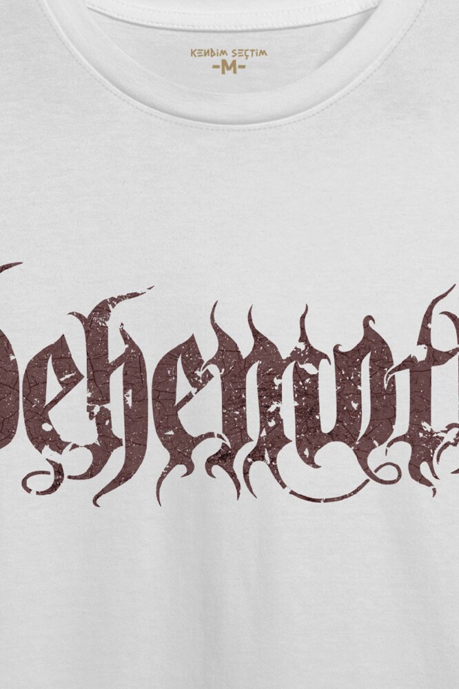 Unisex Beyaz T-shirt Behemoth Metal MusicMüzik Gothic Pamuklu Beyaz Tişört - 2