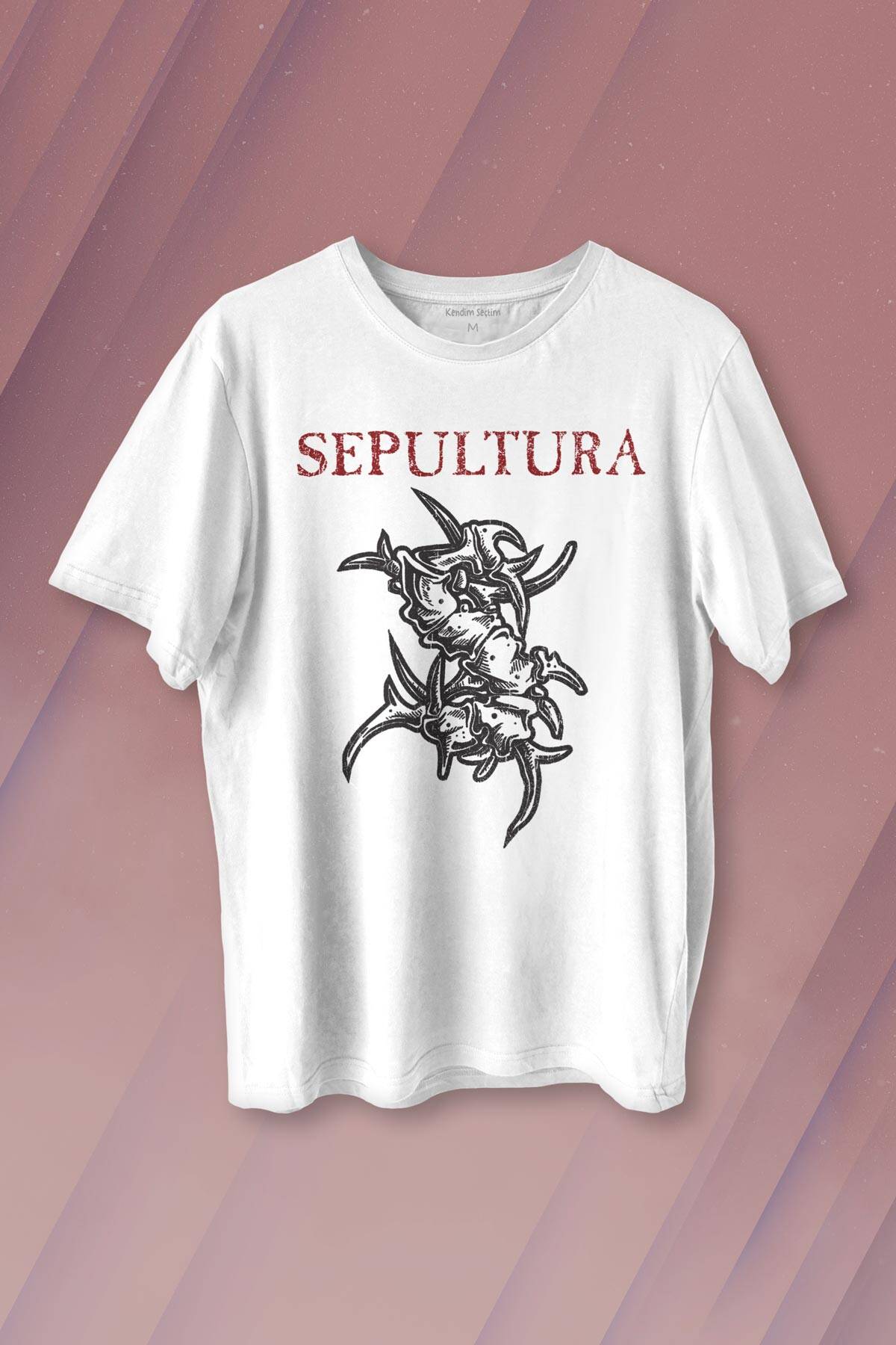 Unisex Beyaz T-shirt Sepultura Cavalera Metal Rock Music Brazil Müzik Baskılı Tişört - 1