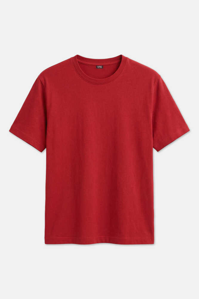 Unisex Kırmızı Basic Tişört - 1