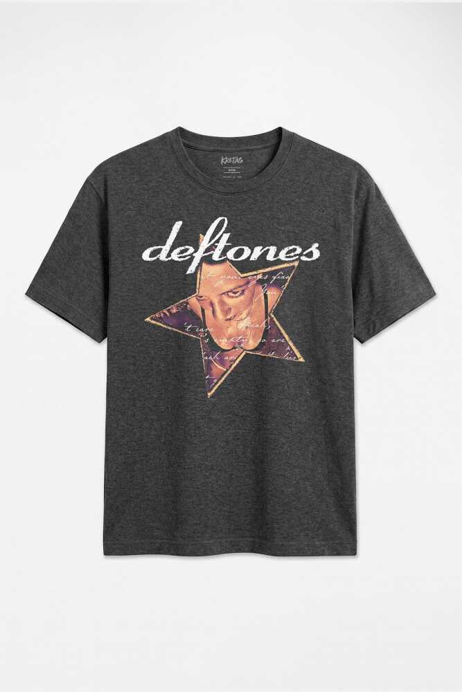 Unisex Regular Fit Deftones Chino Moreno Yıldız Nu Metal Alternatif Rock Antrasit Melanj Tişört