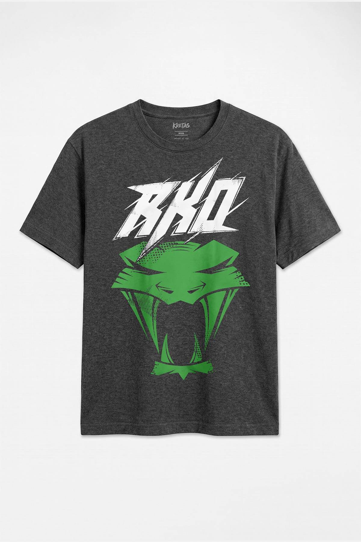Unisex Regular Fit RKO Randy Orton Viper Kobra WWE Güreş Wrestling Gym Spor Antrasit Melanj Tişört