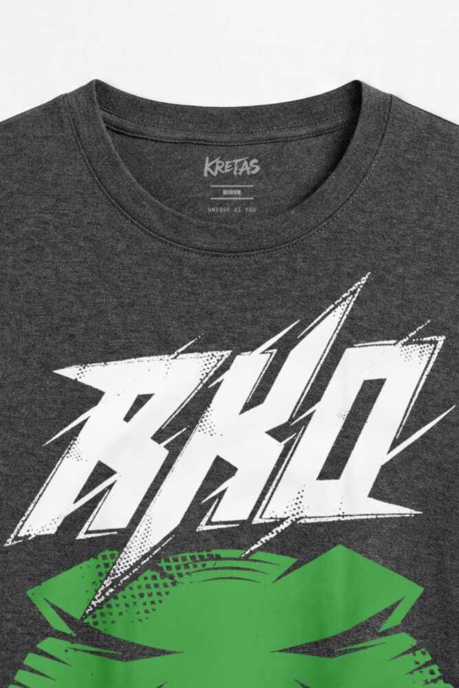 Unisex Regular Fit RKO Randy Orton Viper Kobra WWE Güreş Wrestling Gym Spor Antrasit Melanj Tişört - 2