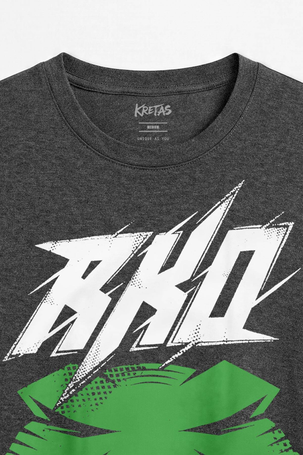 Unisex Regular Fit RKO Randy Orton Viper Kobra WWE Güreş Wrestling Gym Spor Antrasit Melanj Tişört (1)