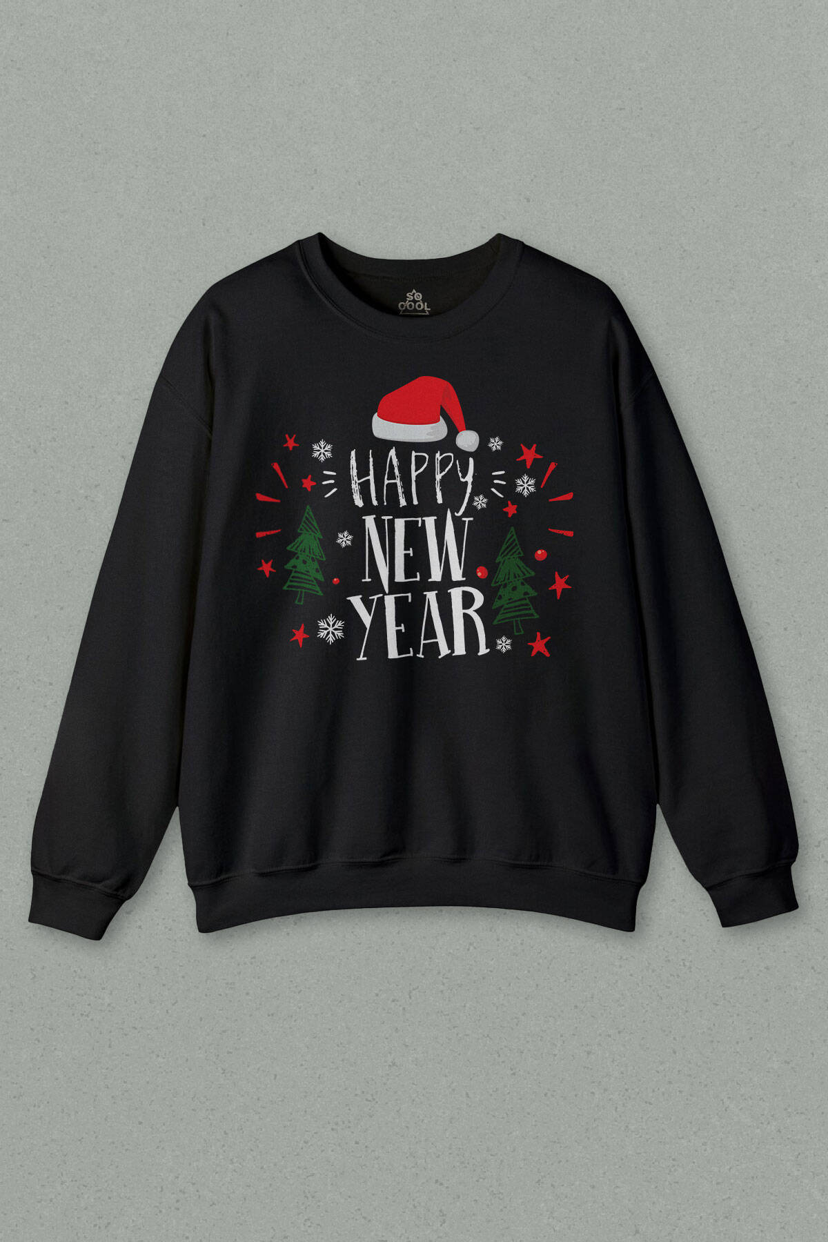 Unisex Sweatshirt Happy New Year 2026 Yeni Yıl Hediye Noel Yılbaşı Baskılı Sweat