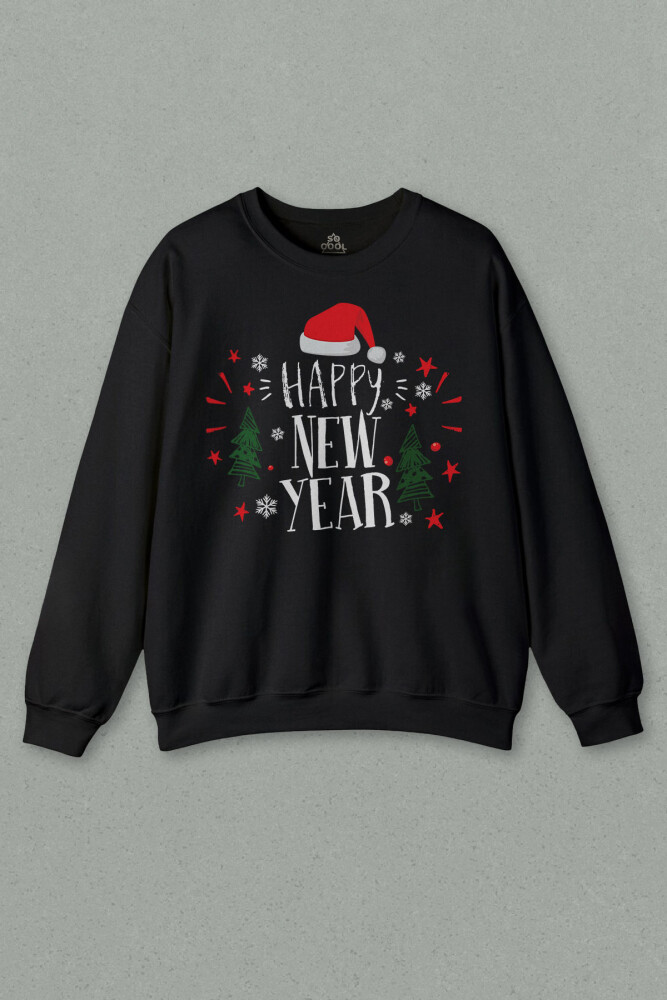 Unisex Sweatshirt Happy New Year 2026 Yeni Yıl Hediye Noel Yılbaşı Baskılı Sweat - So Cool