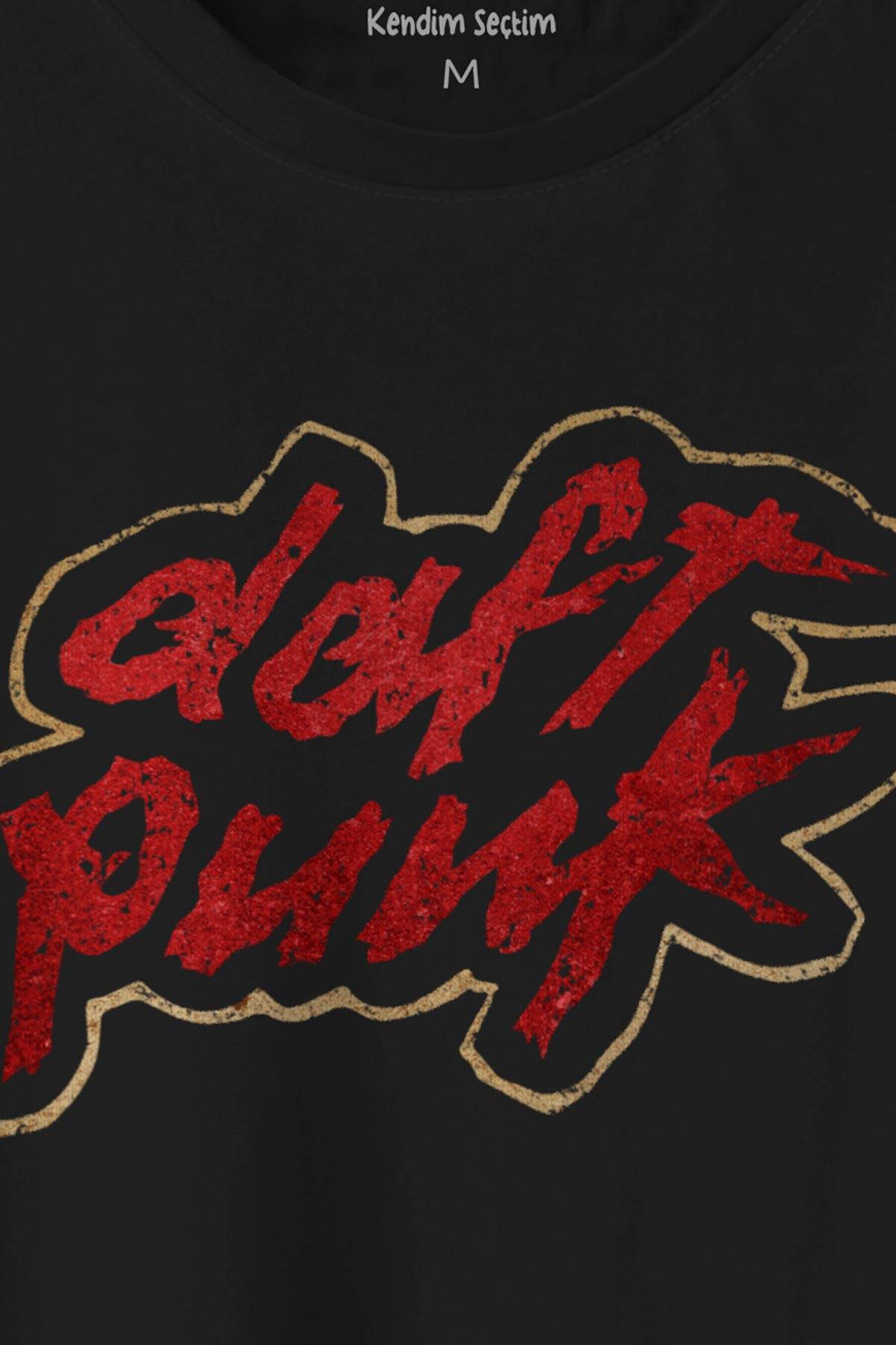 Unisex T-shirt Daft Punk Logo Homework Albüm Müzik Siyah Baskılı Tişört - 2
