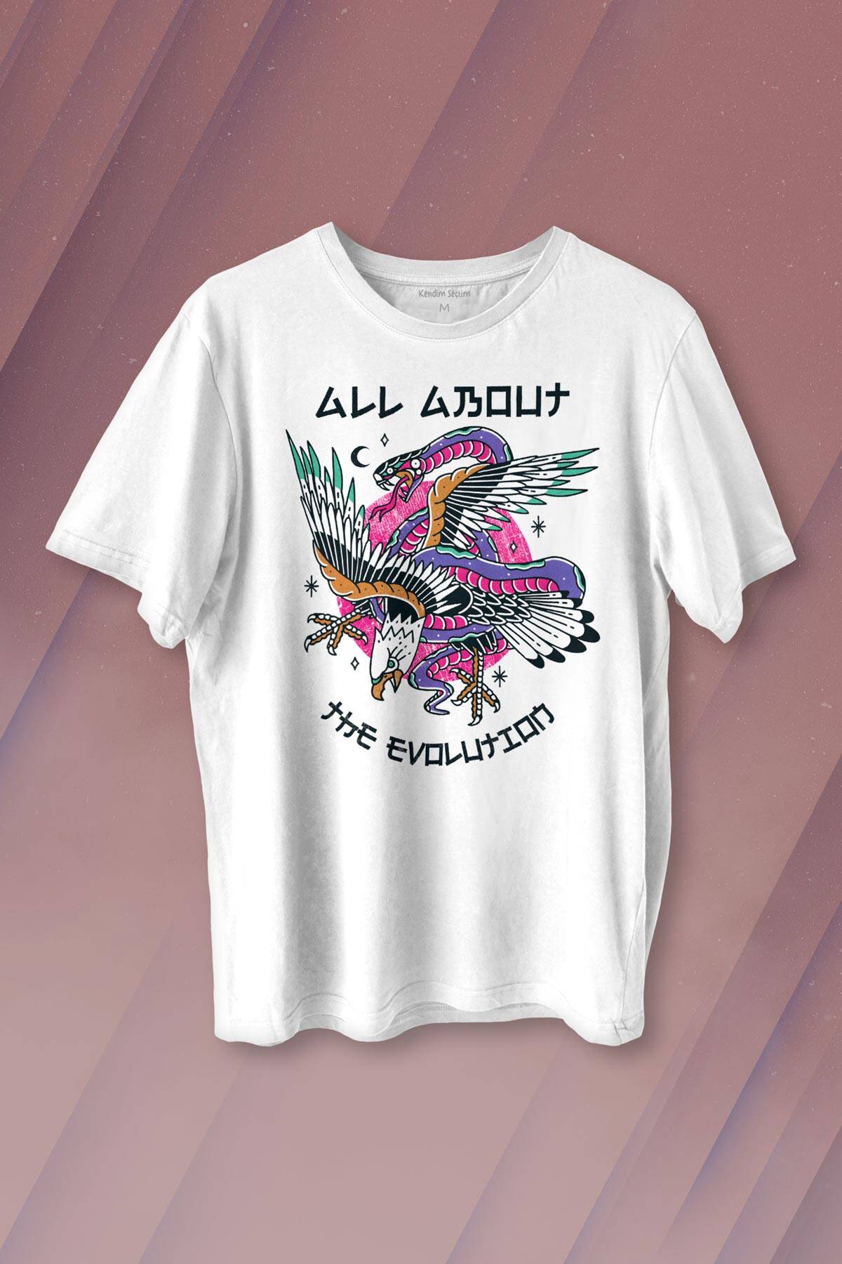 Unisex T-shirt Eagle and Snake Kartal ve Yılan Y2K Evrim All About The Evolution - 1