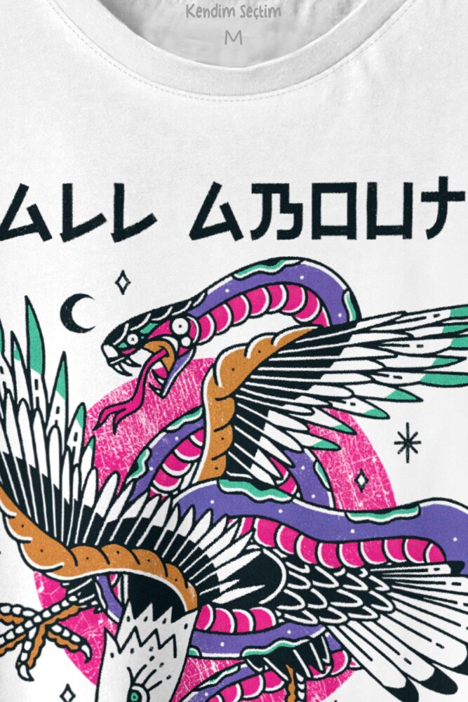 Unisex T-shirt Eagle and Snake Kartal ve Yılan Y2K Evrim All About The Evolution - 2