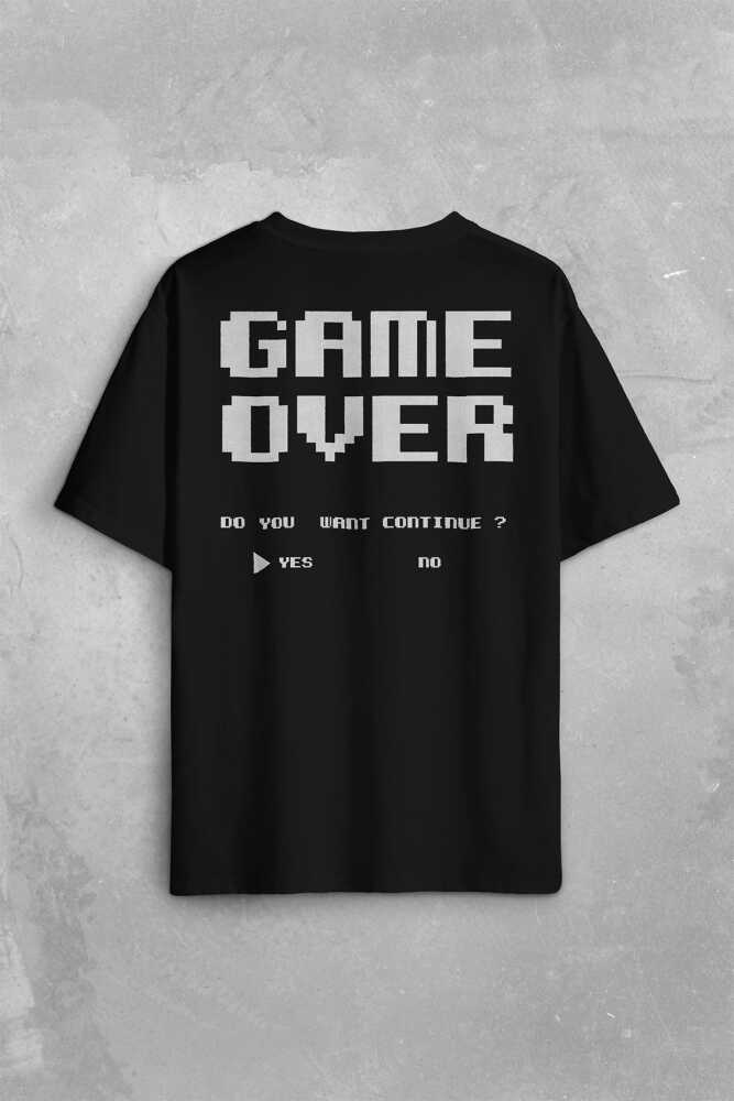 Unisex T-shirt Game Over Atari Retro Pixel Oyun Oversize Tişört - 1