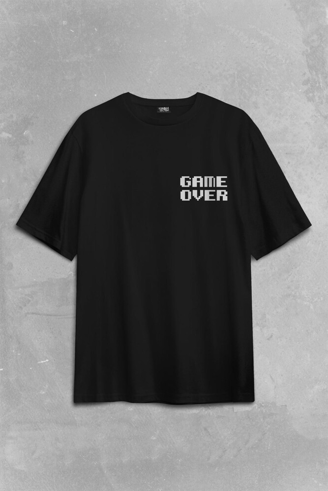 Unisex T-shirt Game Over Atari Retro Pixel Oyun Oversize Tişört - 2