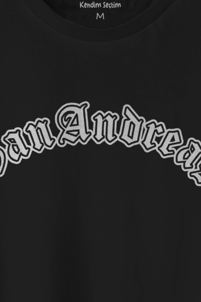 Unisex T-shirt San Andreas Tipografi  Siyah Baskılı Tişört (1)