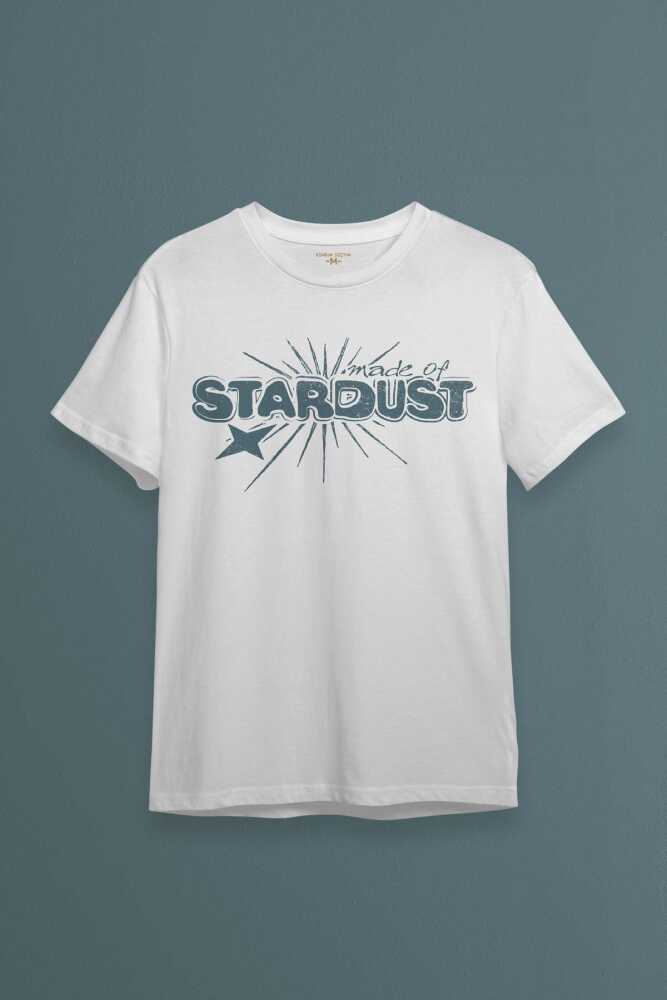 Unisex T-shirt Stardust Yıldız Tozu Y2K Streetwear 90s Doksanlar Vintage Retro Beyaz Tişört - 1