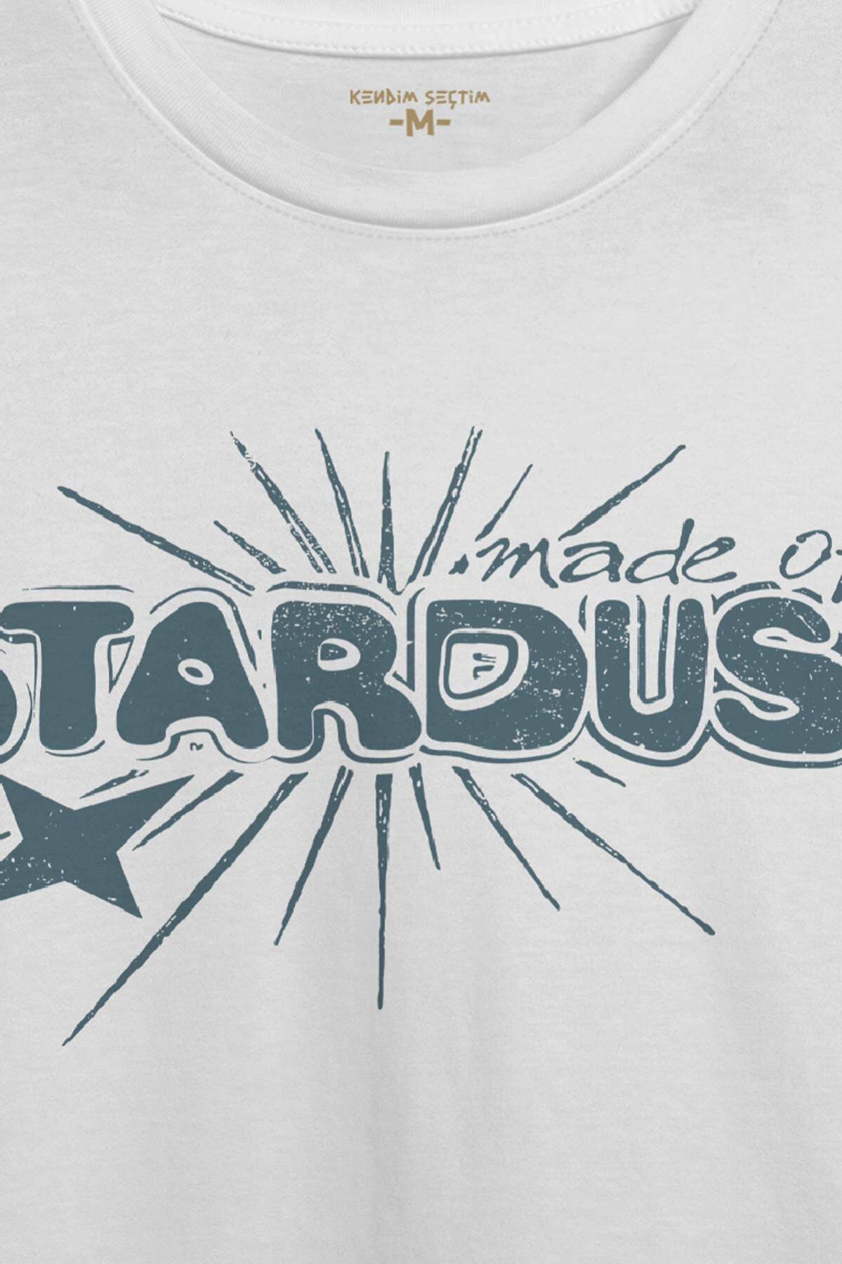 Unisex T-shirt Stardust Yıldız Tozu Y2K Streetwear 90s Doksanlar Vintage Retro Beyaz Tişört (1)