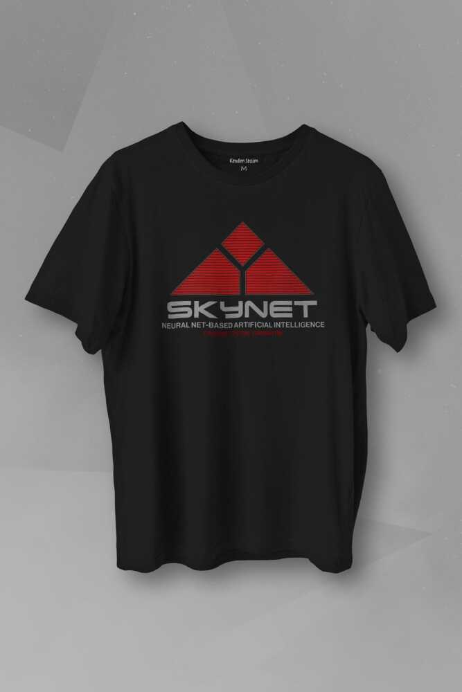 Unisex T-shirt Yapay Zeka SkyNet Terminator Artificial Intelligence AI Baskılı Tişört - 1