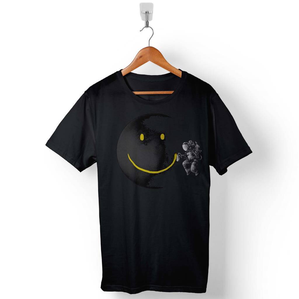 Uzayda Ay Boyayan Astronot Cosmos Nasa Baskılı Tişört Unisex T-Shirt - 1